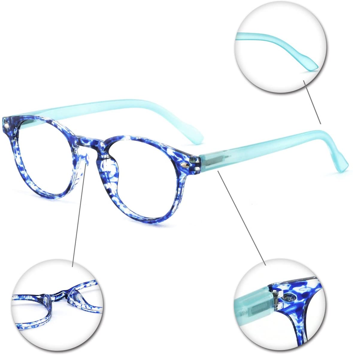 OCCI CHIARI Lightweight Designer Round Stylish Reading Glasses For Women