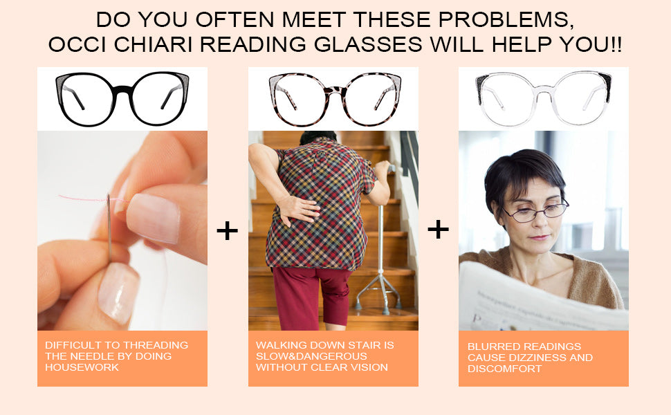 OCCI CHIARI Oversized Designer Reading Glasses Women's Readers OC5168
