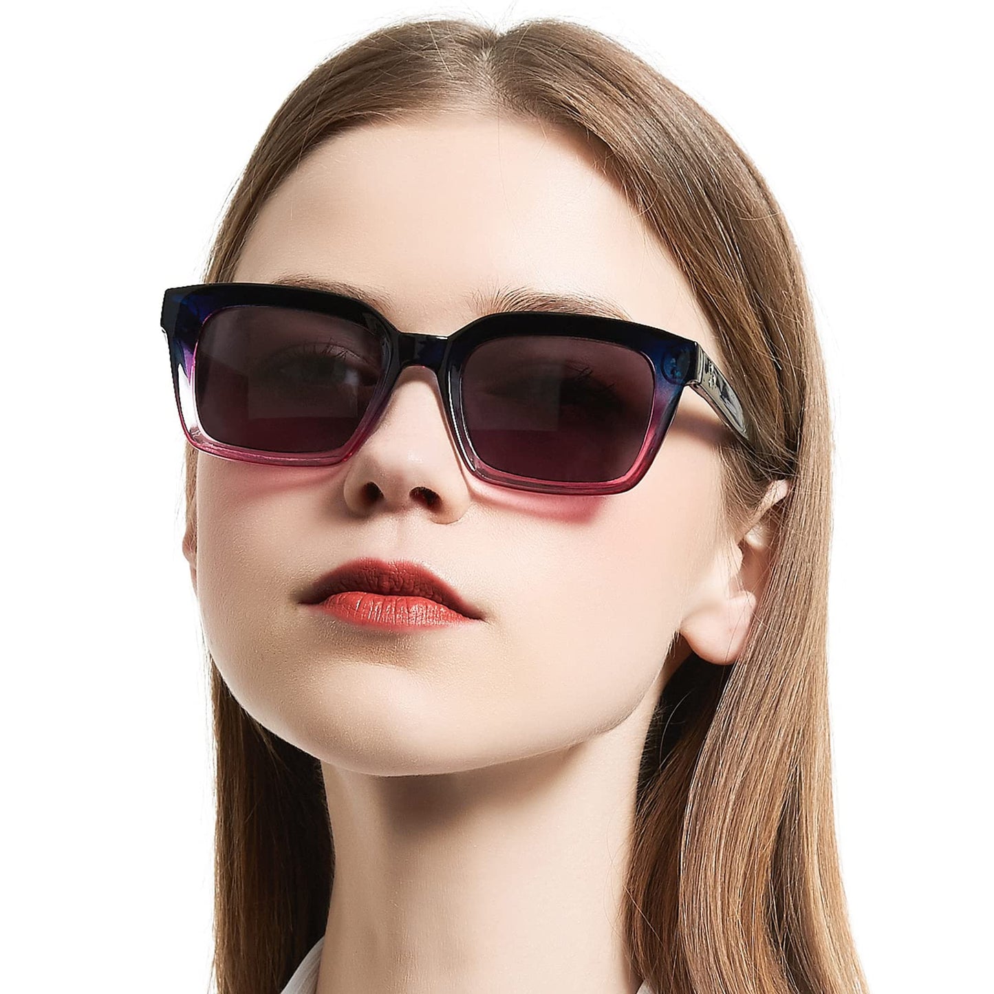 OCCI CHIARI Sun Reading Glasses for Women Large Sun Readers Blue Light Filter