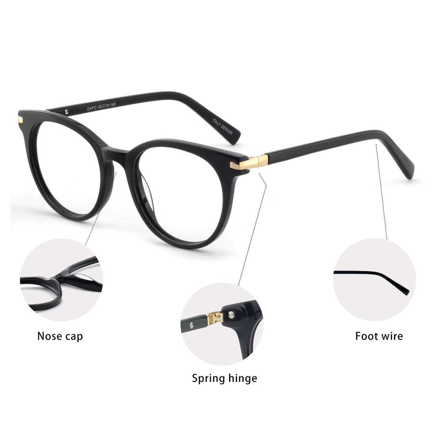 Women Oval Fashion Eyeglasses Frame Stylish Frame