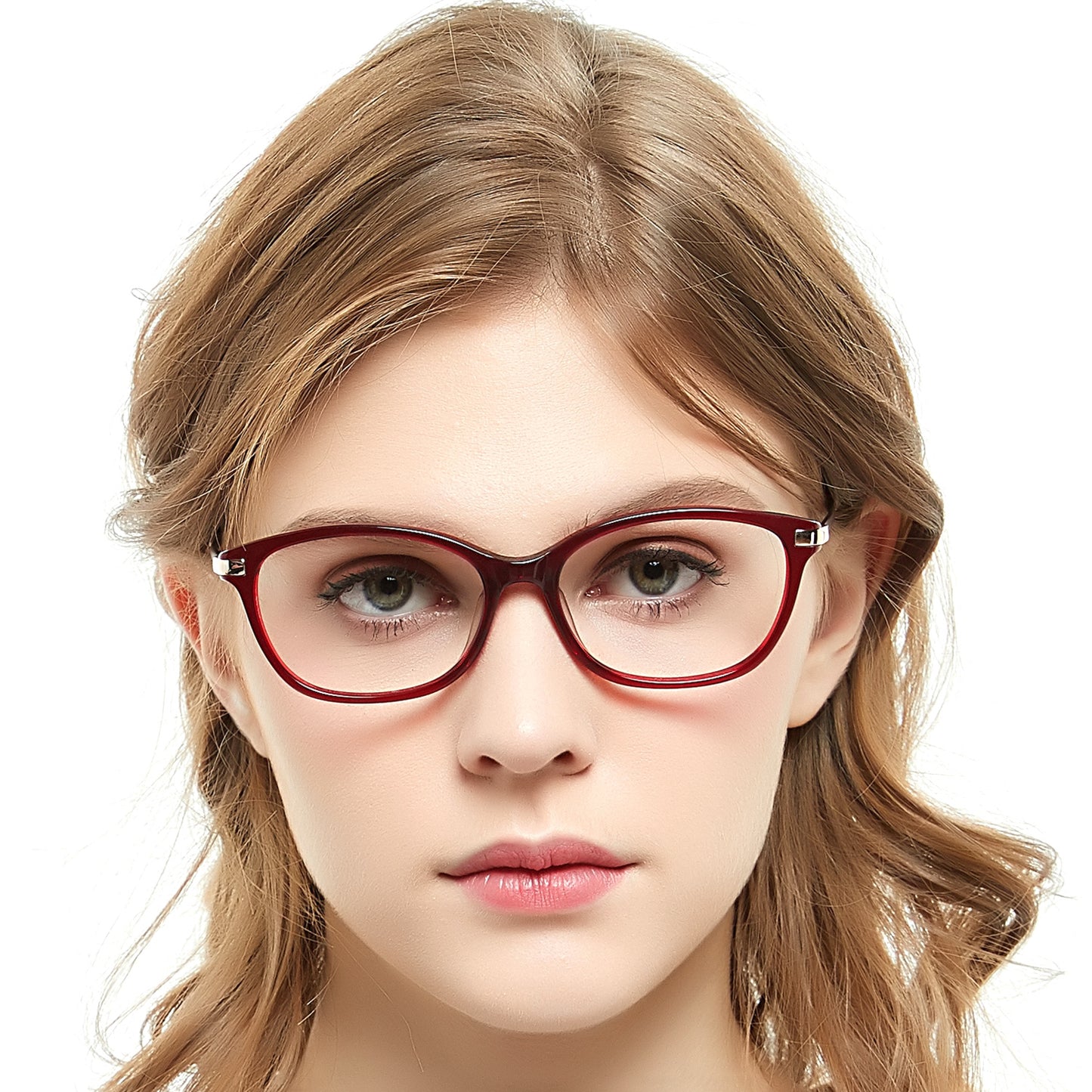 Women Fashion Rectangle Acetate Optical Frame Red Black Purple BAI