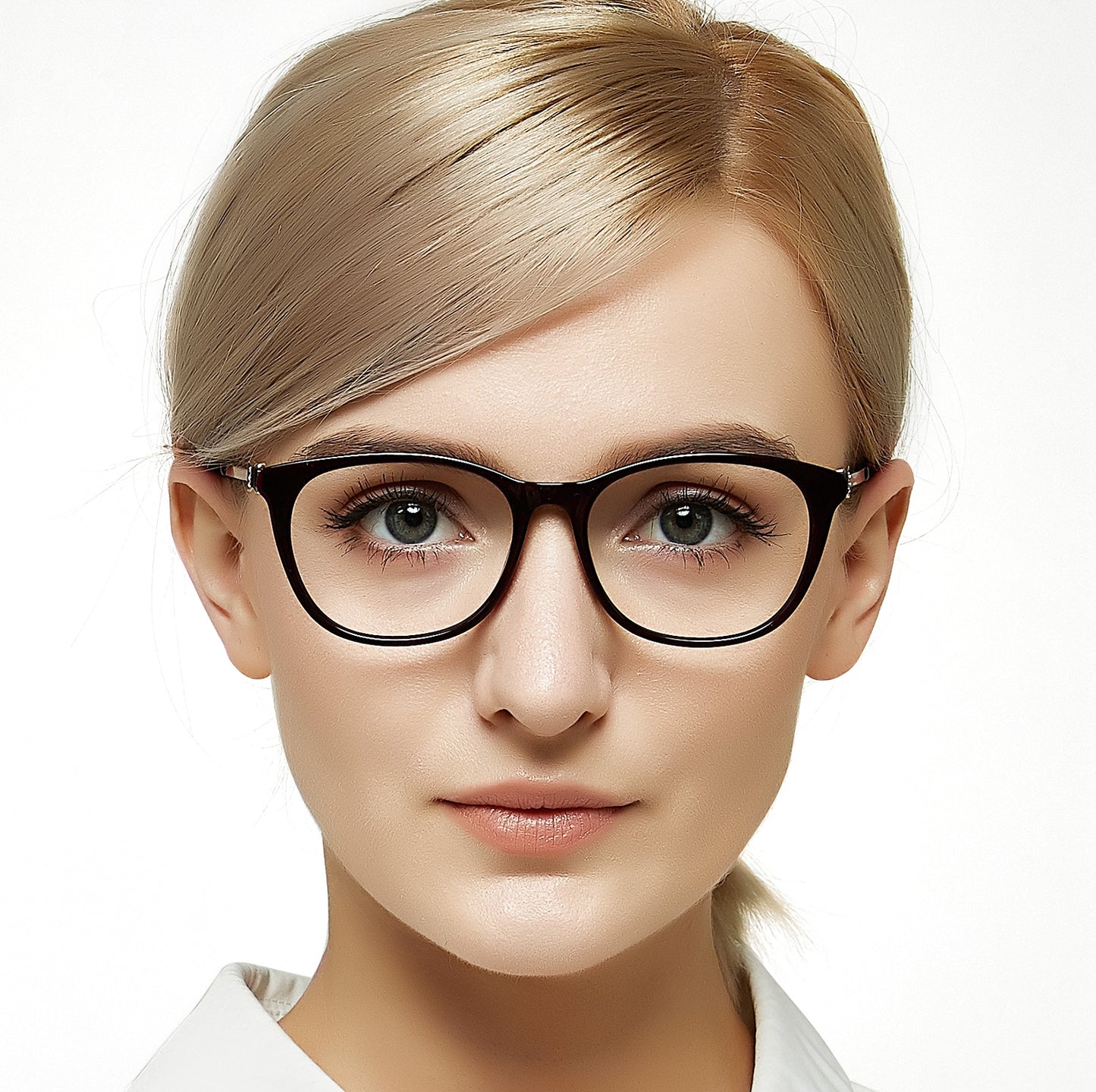 Women Rectangular Acetate Optical Frame Black Fashion