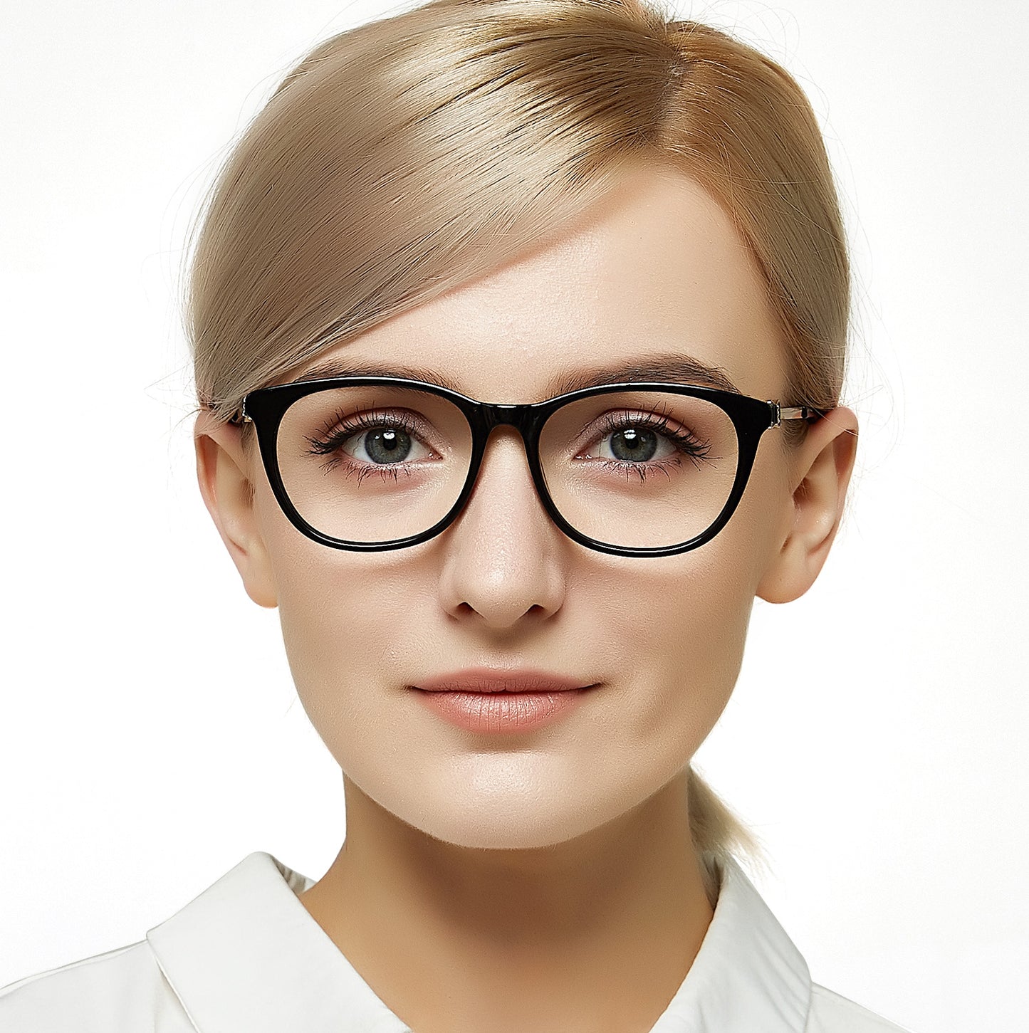 Women Rectangular Acetate Optical Frame Black Fashion