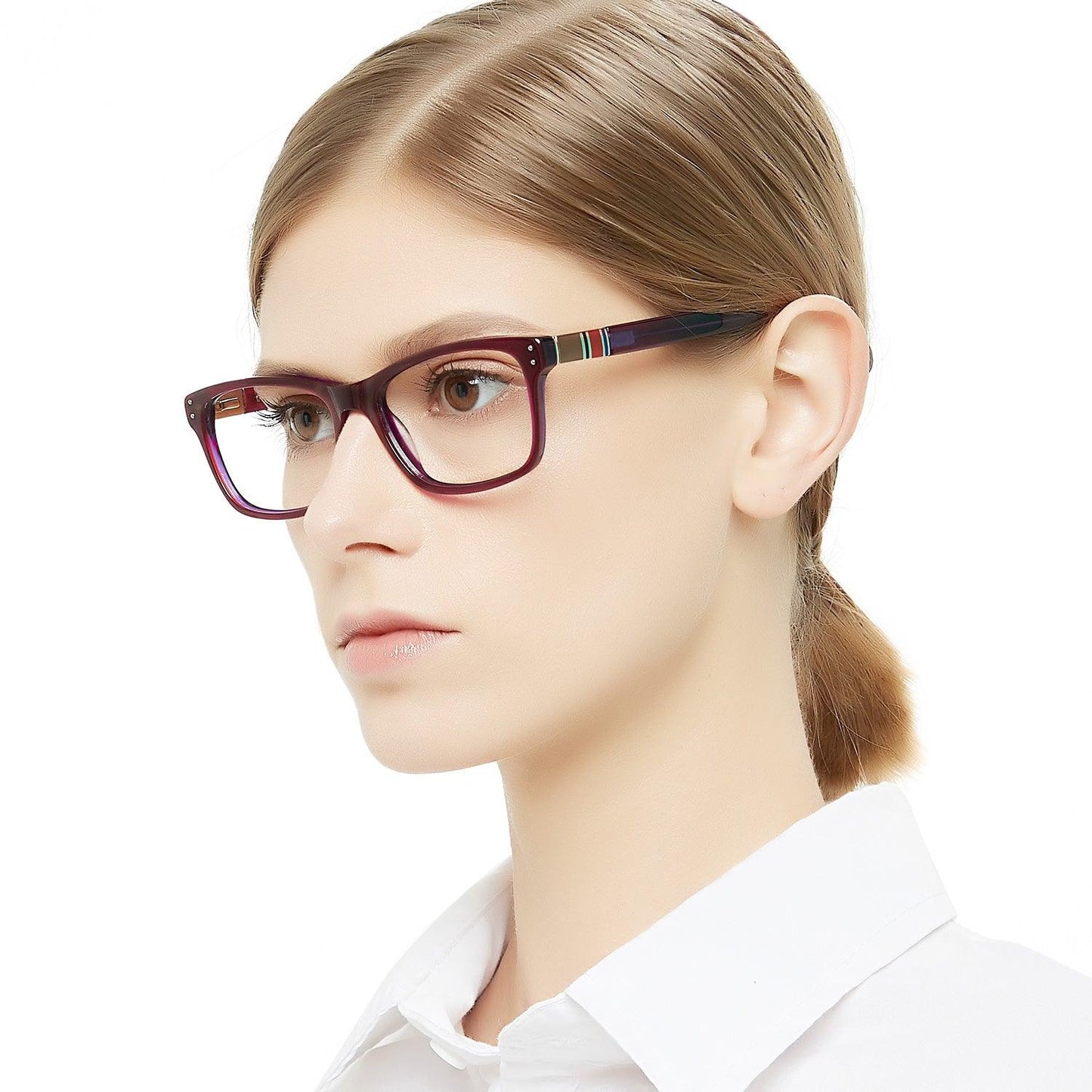 Fashion Women's Rectangle Acetate Optical Frame Prescription frame CASO - Occichiari