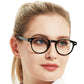 OCCI CHIARI Ladies Reading Glasses for Round Women 1.0+ Spring hinge Comfort Readers(1.0 1.25 1.5 1.75 2.0 2.25 2.5 2.75 3.0 3.5 4.0 5.0 6.0)