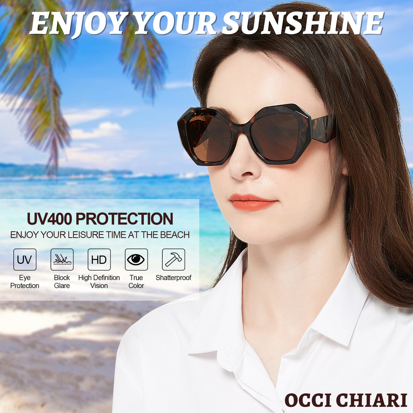 OCCI CHIARI Vintage Polarized Sunglasses Women Small Retro Sun Glasses UV400 Protection