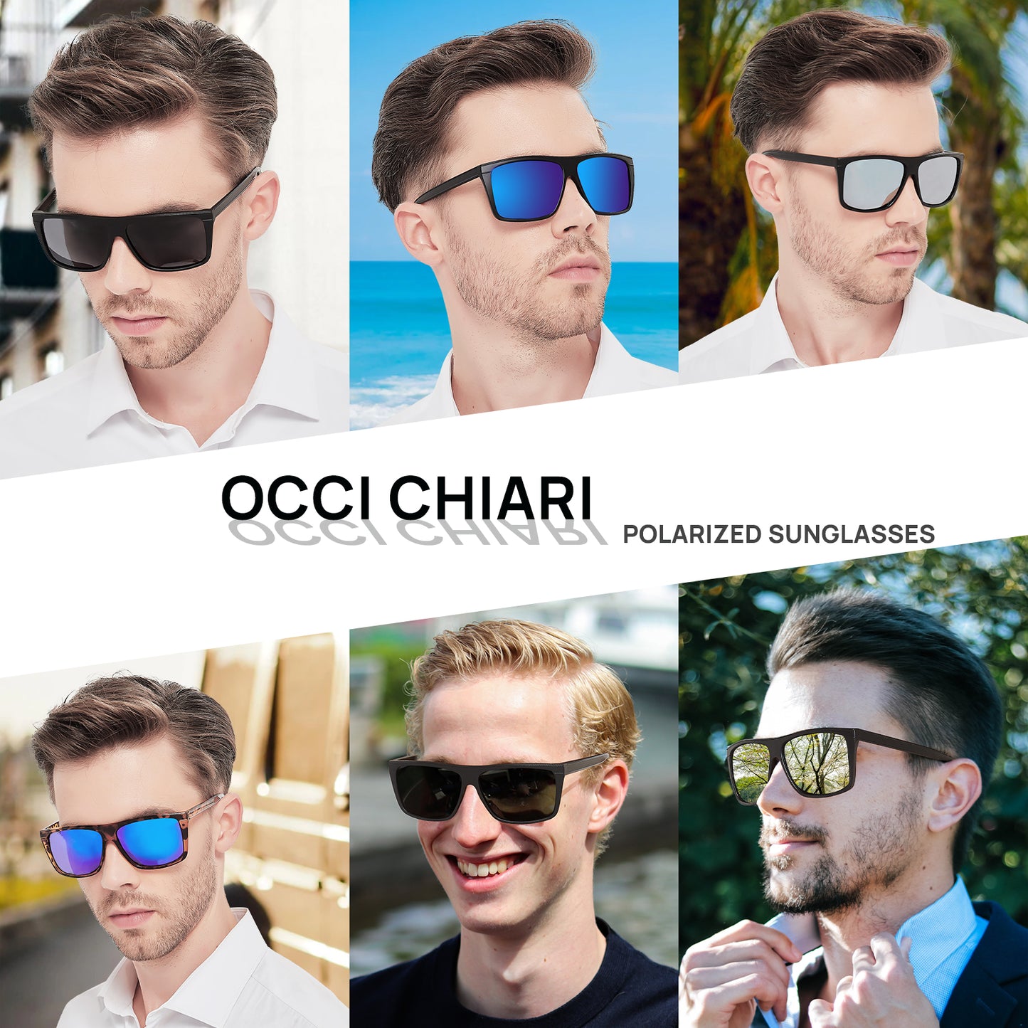 OCCI CHIARI Oversized Polarized Sunglasses Men Fashion Sun Glasses UV400 Protection