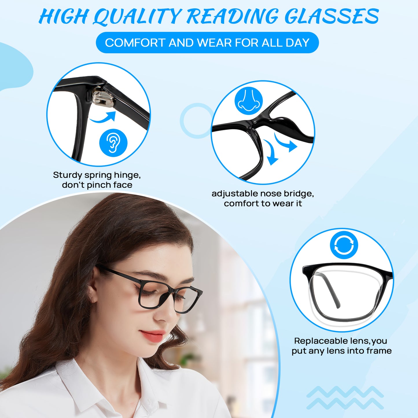 OCCI CHIARI Blue Light Glasses for Women Non Prescription Glasses Fashion Eyewear Full Rim Optical Frame 18224