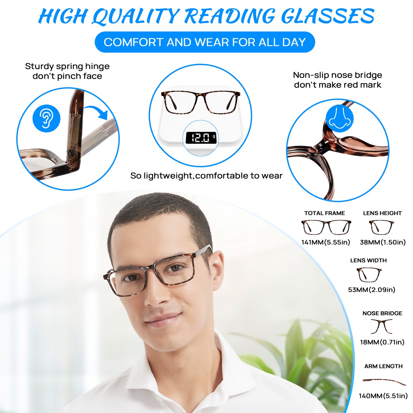 OCCI CHIARI Photochromic Bifocal Reading Sunglasses for Men