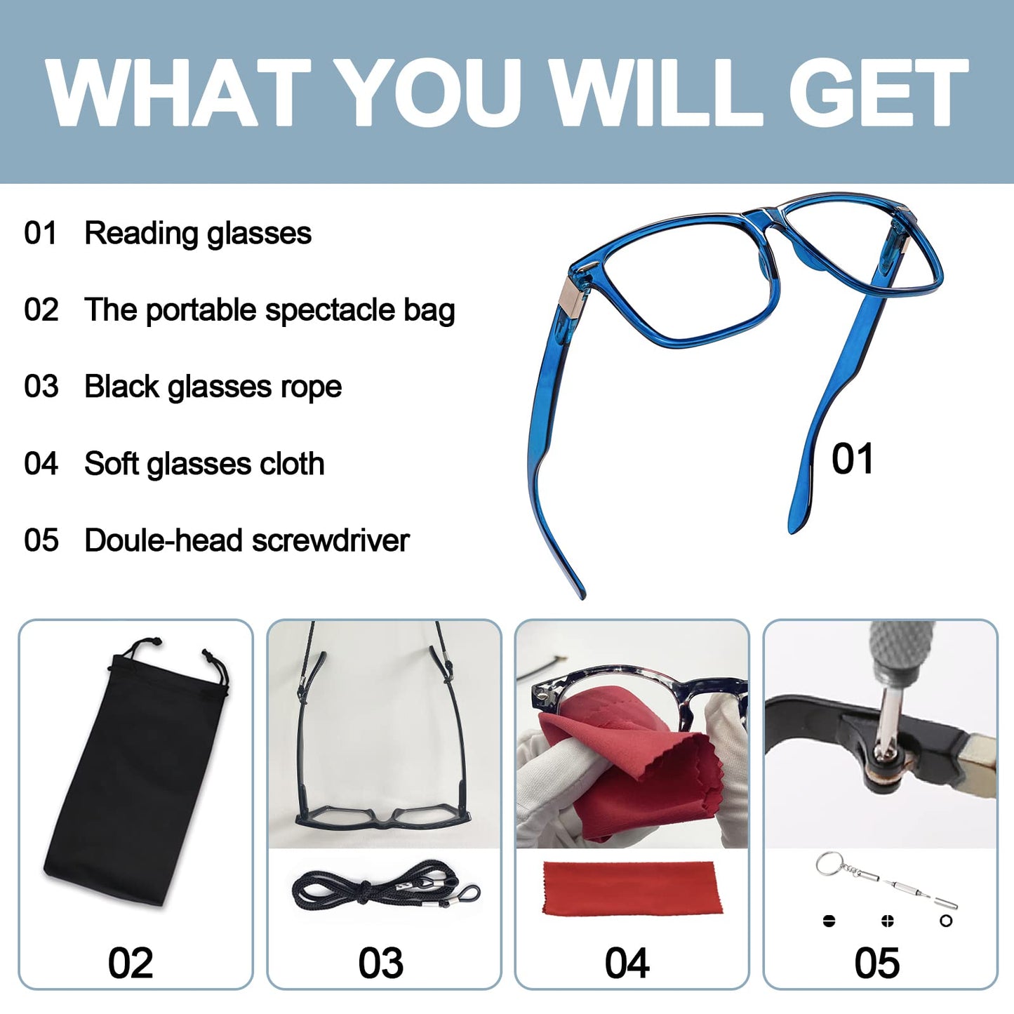 OCCI CHIARI Oversized Reading Glasses Men Stylish Square Readers 1.0 to 6.0