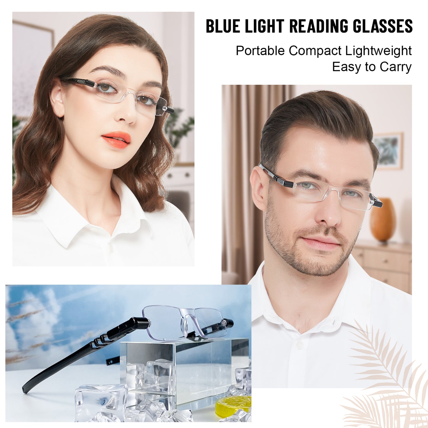 OCCI CHIARI Men's Blue Light Portable Reading Glasses Lightweight Folding Compact Readers ABL5249