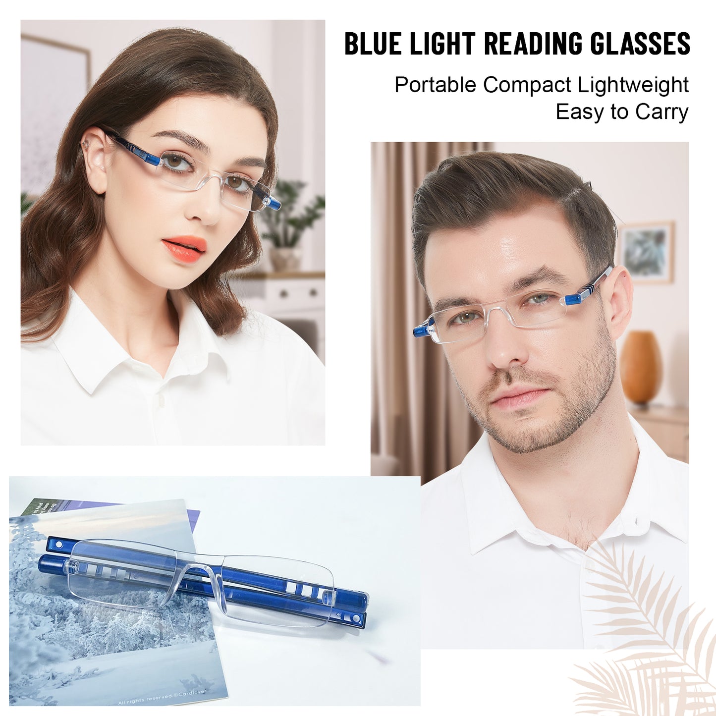 OCCI CHIARI Men's Blue Light Portable Reading Glasses Lightweight Folding Compact Readers ABL5249