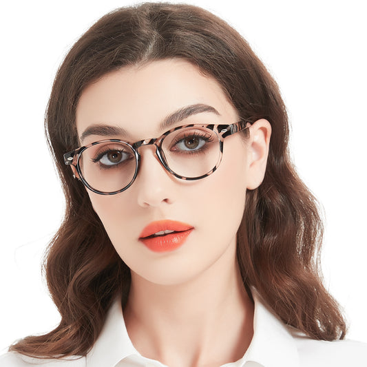 OCCI CHIARI Ladies Reading Glasses for Round Women 1.0+ Spring hinge Comfort Readers(1.0 1.25 1.5 1.75 2.0 2.25 2.5 2.75 3.0 3.5 4.0 5.0 6.0)