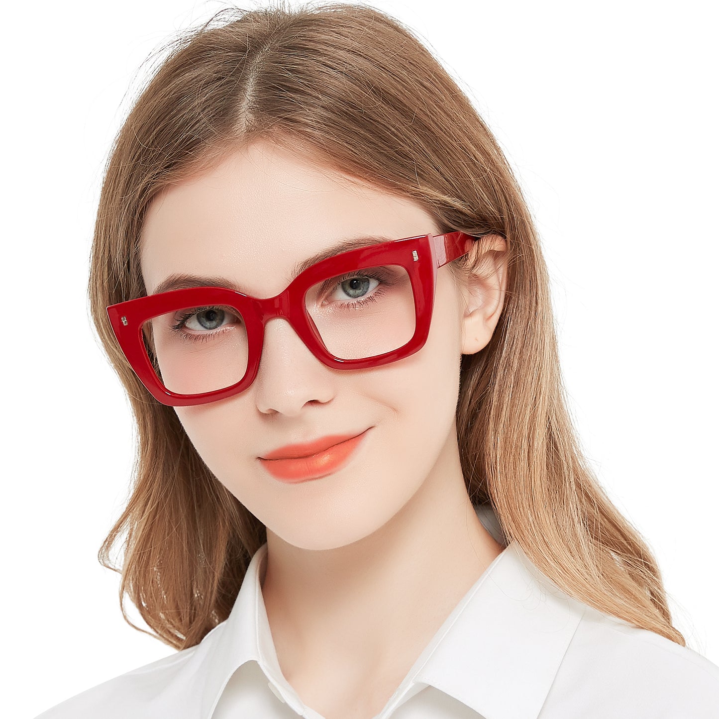 OCCI CHIARI Women Oversized Square-Cateye Reading Glasses Trendy Thick Readers Comfort Eyeglasses