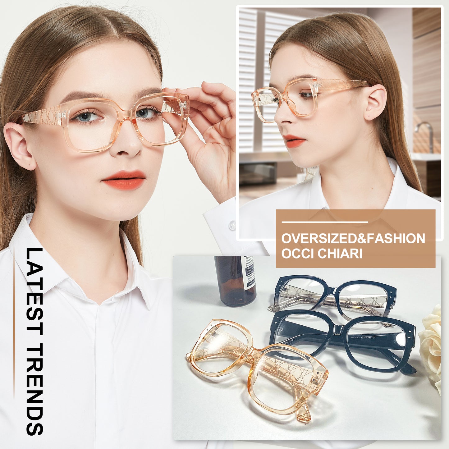 OCCI CHIARI Thick Oversized Reading Glasses Women Trendy Readers Thic Style OC5085