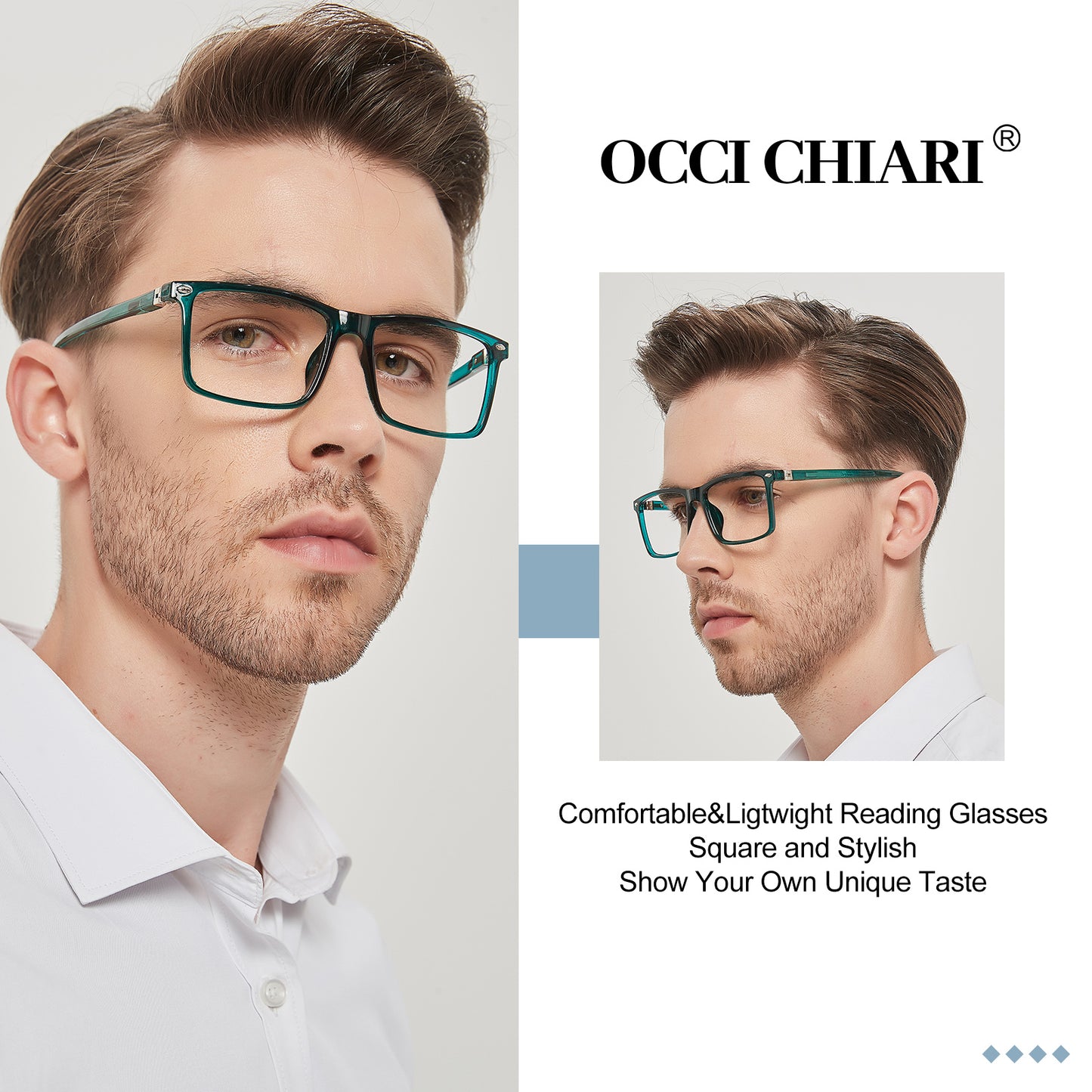 OCCI CHIARI Large Reading Glassses Men Comfortable Readers(1.0 1.25 1.5 1.75 2.0 2.25 2.5 2.75 3.0 3.5 4.0 5.0 6.0)