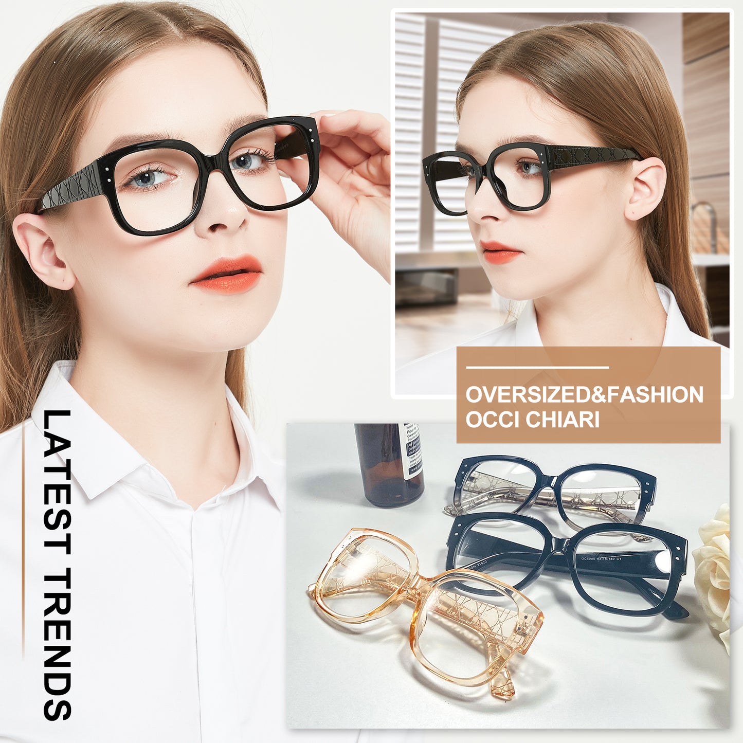 OCCI CHIARI Thick Oversized Reading Glasses Women Trendy Readers Thic Style OC5085