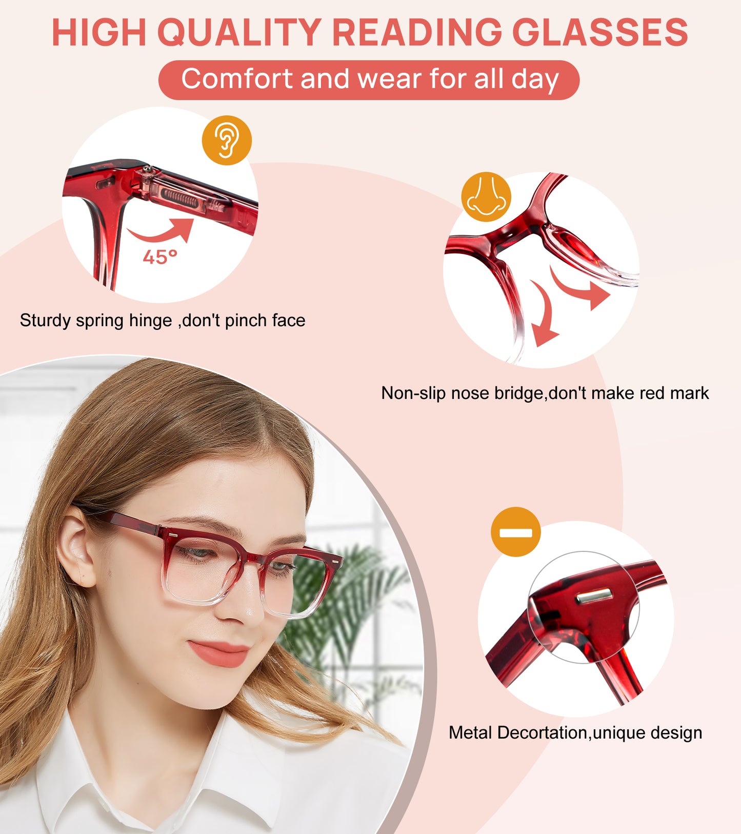 OCCI CHIARI Reading Glasses For Women Oversized Reader OC5242