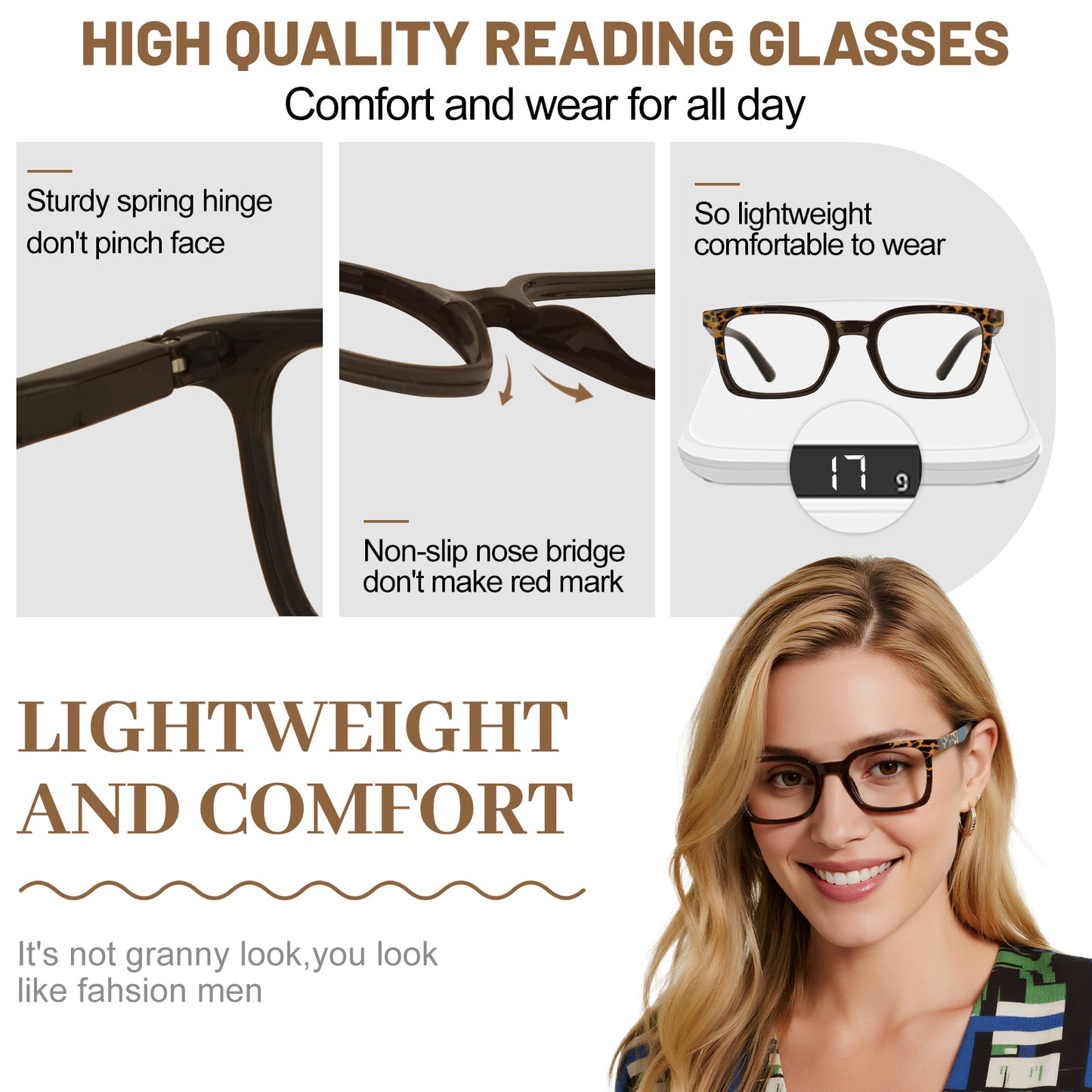 OCCI CHIARI Fashion Reading Glasses For Women Rectangle Reader OC5018