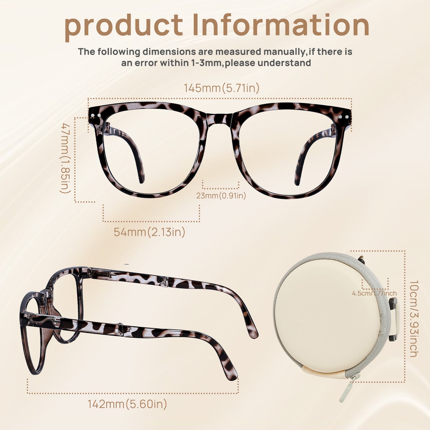 OCCI CHIARI Folding Reading Glasses for Women Wide Frame Readers