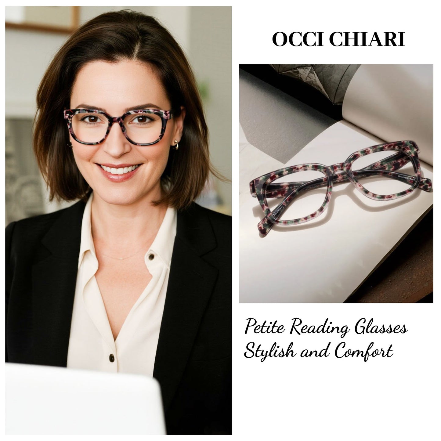 OCCI CHIARI Reading Glasses for Small Face Narrow Durable Readers OC5261