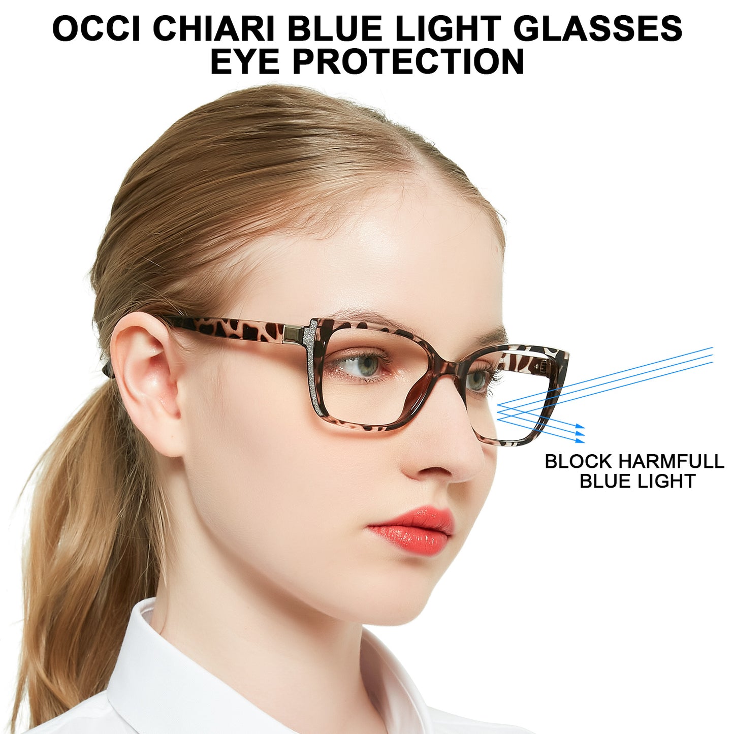 OCCI CHIARI Bifocal Reading Glasses Womens Blue light Blocking Readers 1.0 1.5 2.0 2.5 3.0 3.5