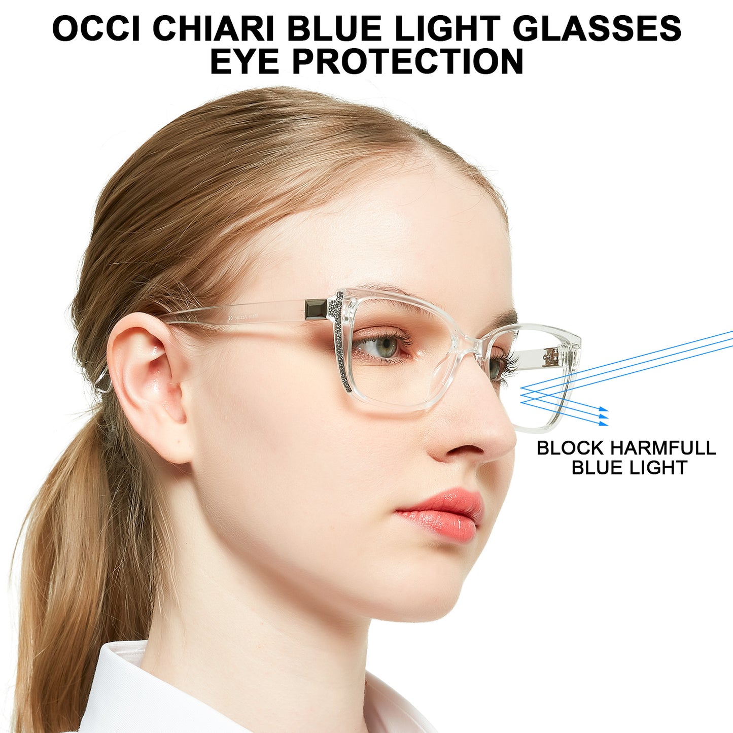 OCCI CHIARI Bifocal Reading Glasses Womens Blue light Blocking Readers 1.0 1.5 2.0 2.5 3.0 3.5