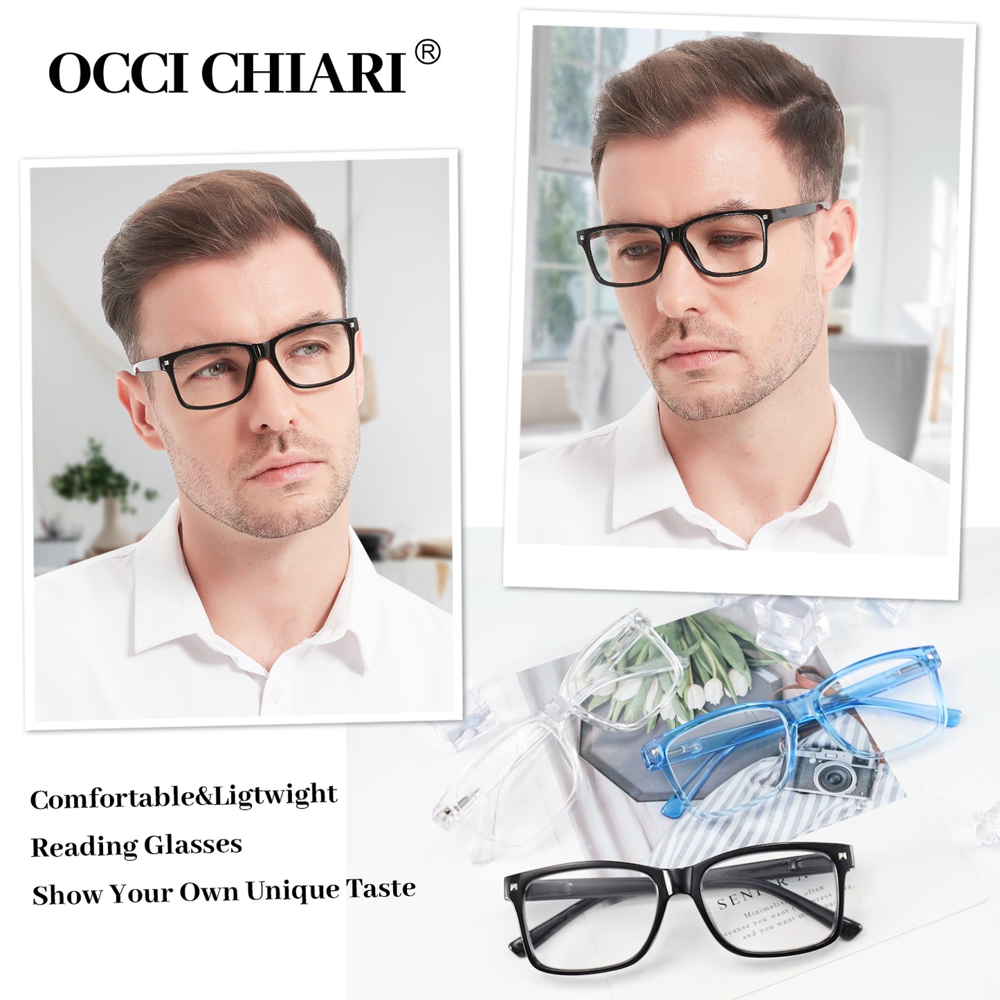 OCCI CHIARI Large Reading Glassses Men Comfortable Readers OC5257