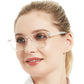 OCCI CHIARI Ladies Reading Glasses for Round Women 1.0+ Spring hinge Comfort Readers(1.0 1.25 1.5 1.75 2.0 2.25 2.5 2.75 3.0 3.5 4.0 5.0 6.0)