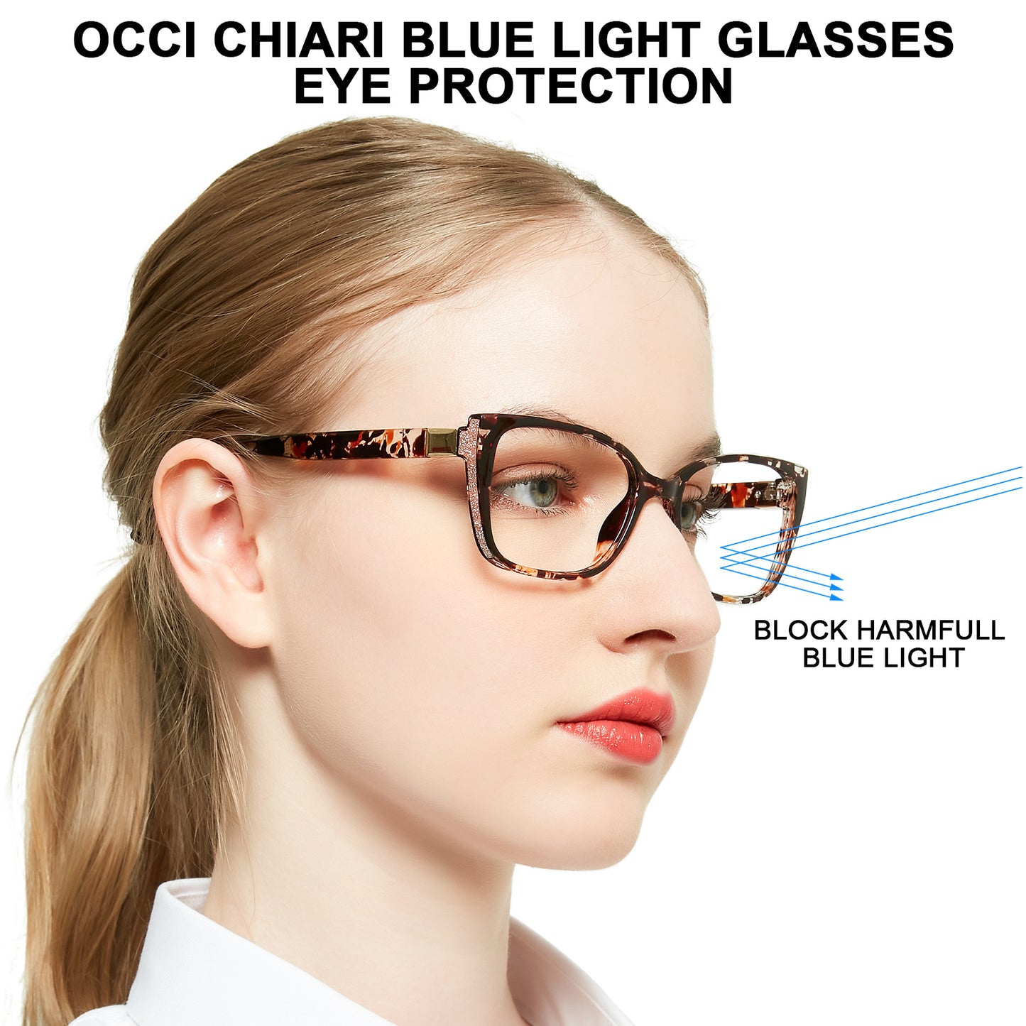 OCCI CHIARI Bifocal Reading Glasses Womens Blue light Blocking Readers 1.0 1.5 2.0 2.5 3.0 3.5