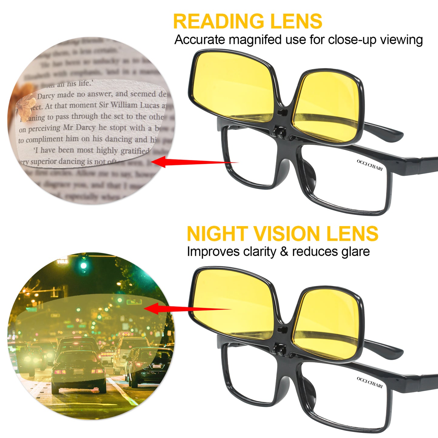 OCCI CHIARI Flip Up Reading Glasses for Men Fashion Readers OC5075