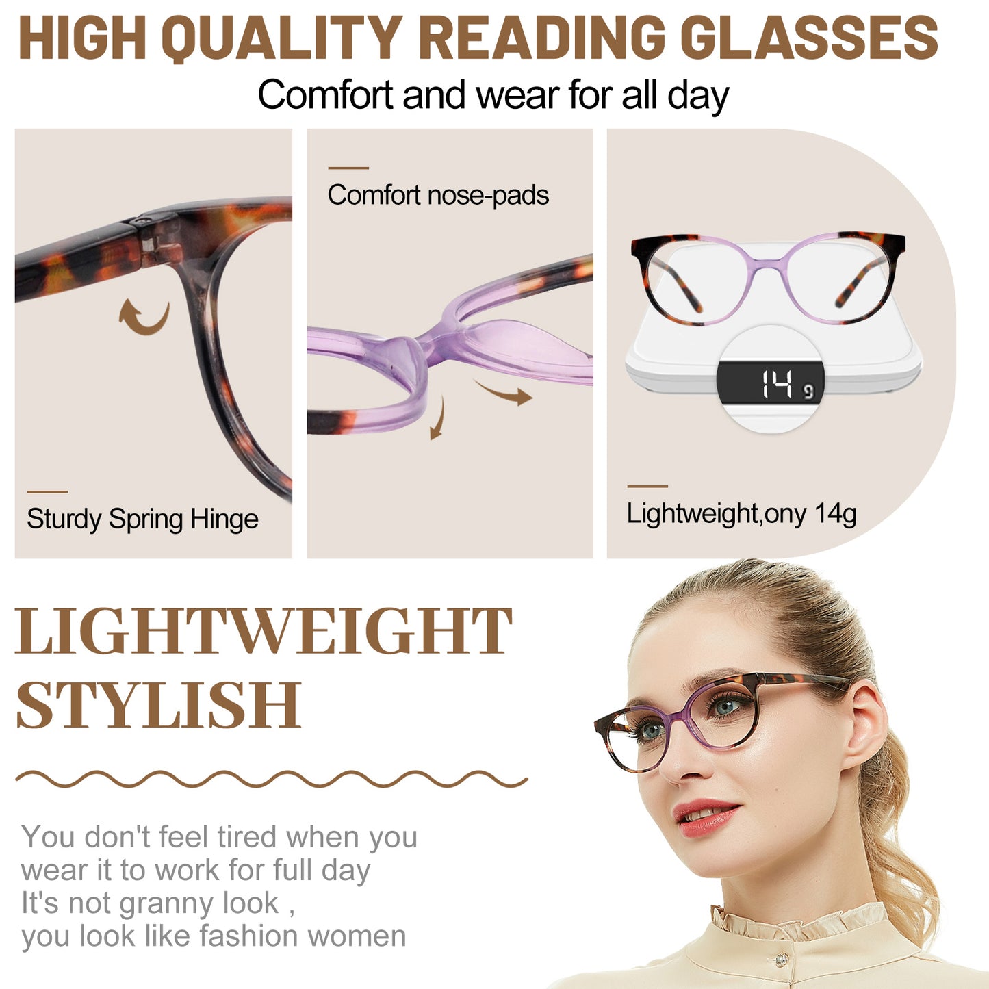 OCCI CHIARI  Reading Glasses Lightweight Round Reader OC5017