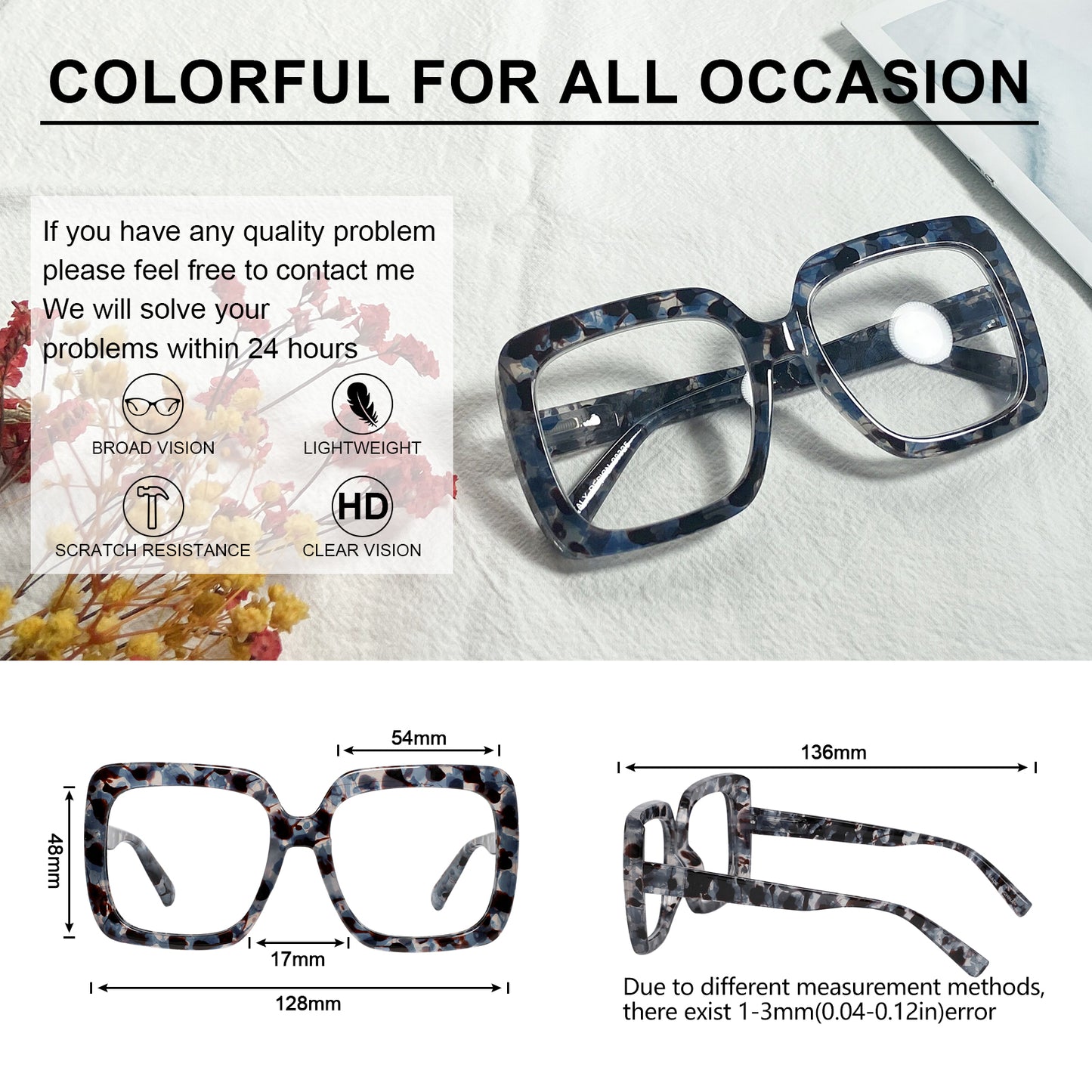 OCCI CHIARI Reading Glasses For Women Oversized Reader