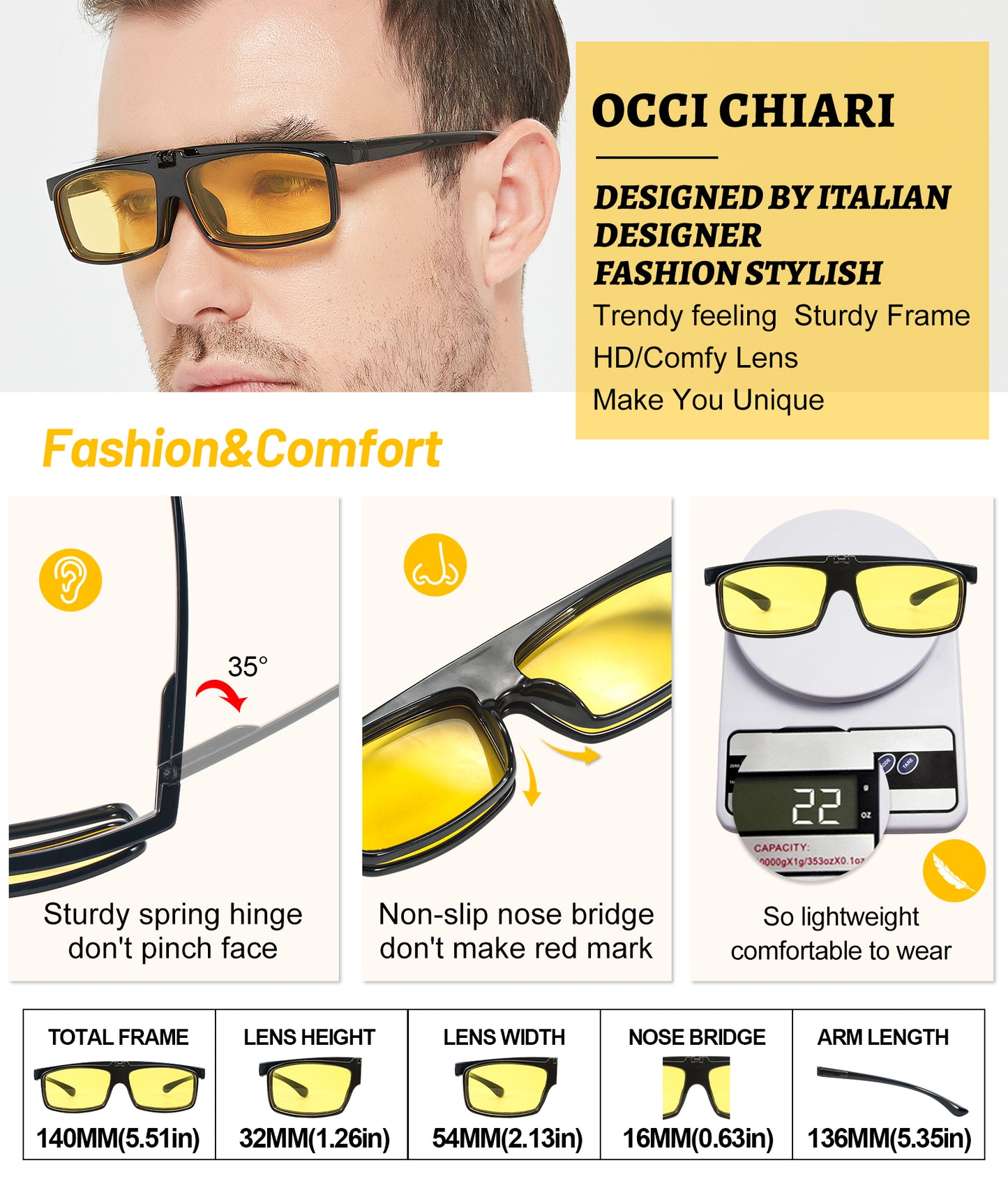 OCCI CHIARI Flip Up Reading Glasses for Men Fashion Readers OC5075