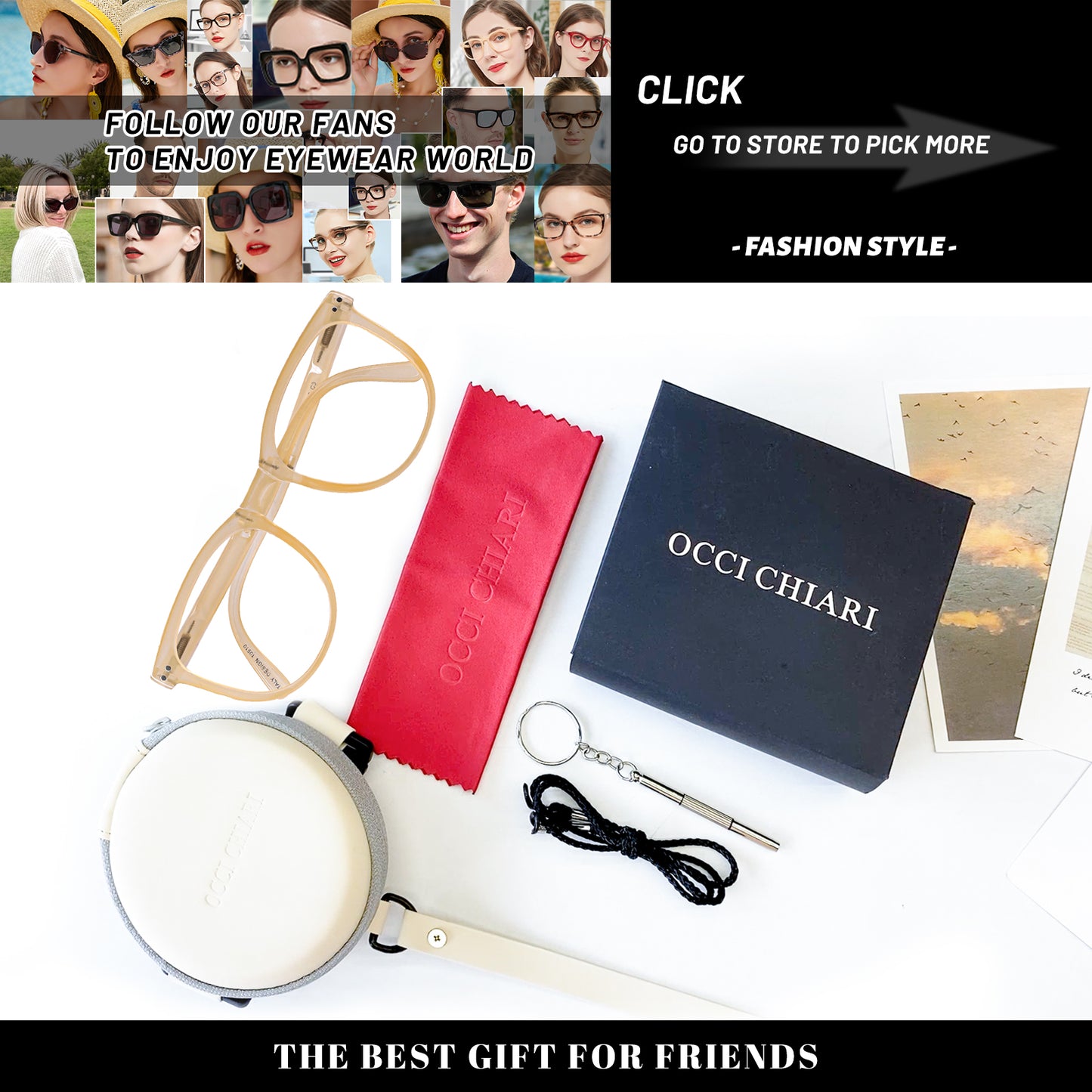 OCCI CHIARI Folding Reading Glasses for Women Wide Frame Readers OC5201