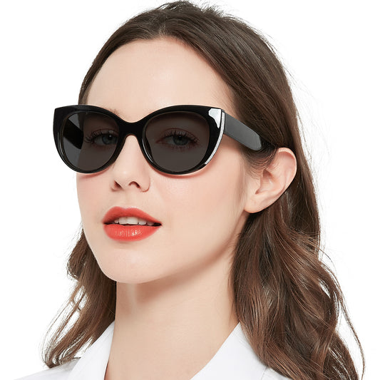 OCCI CHIARI Transition Bifocal Sun Reading Glasses for Women Cat Eye Sunglasses BS5188