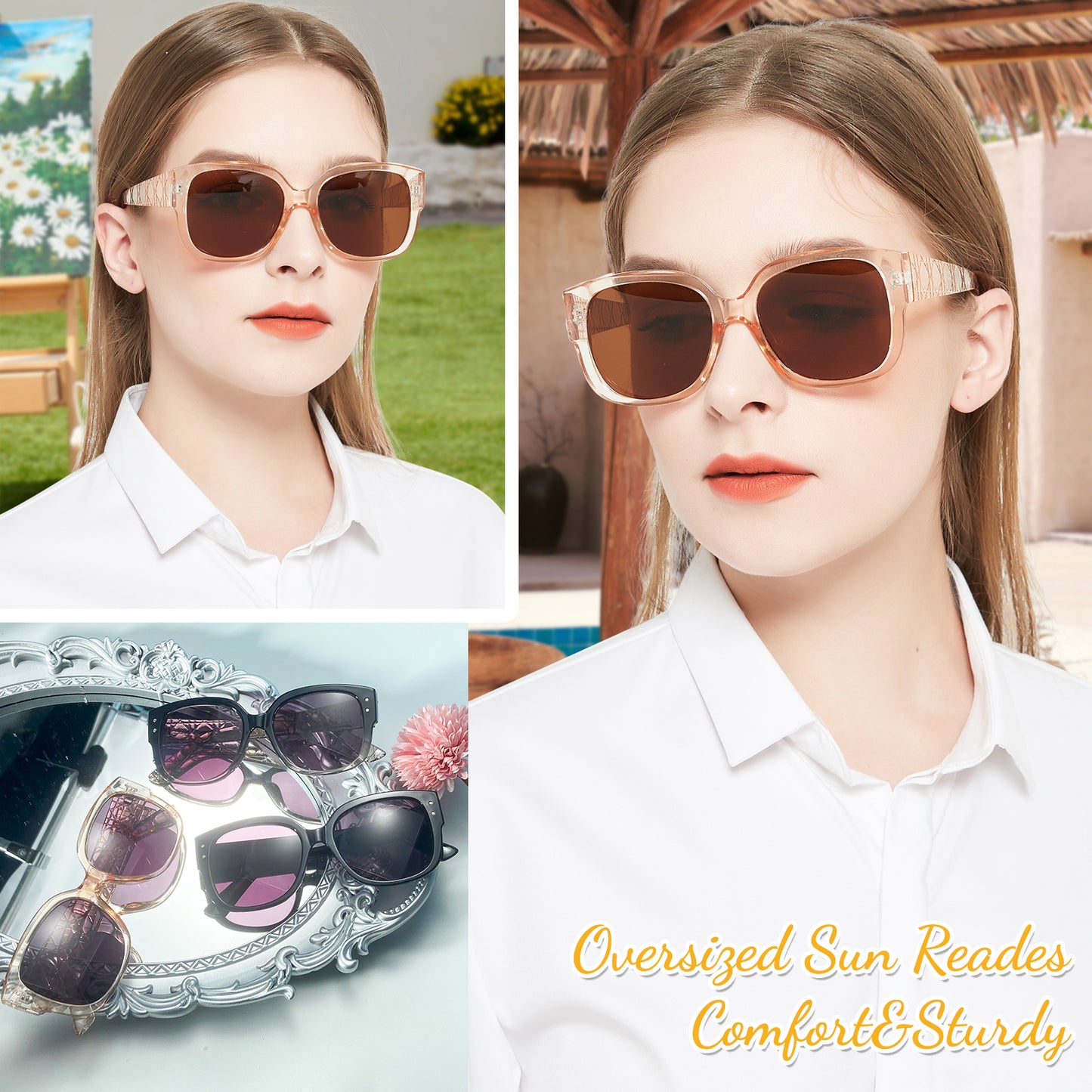 OCCI CHIARI Oversized Sun Reading Glasses Fashion Shield Readers Outdoor Read OC5085SR