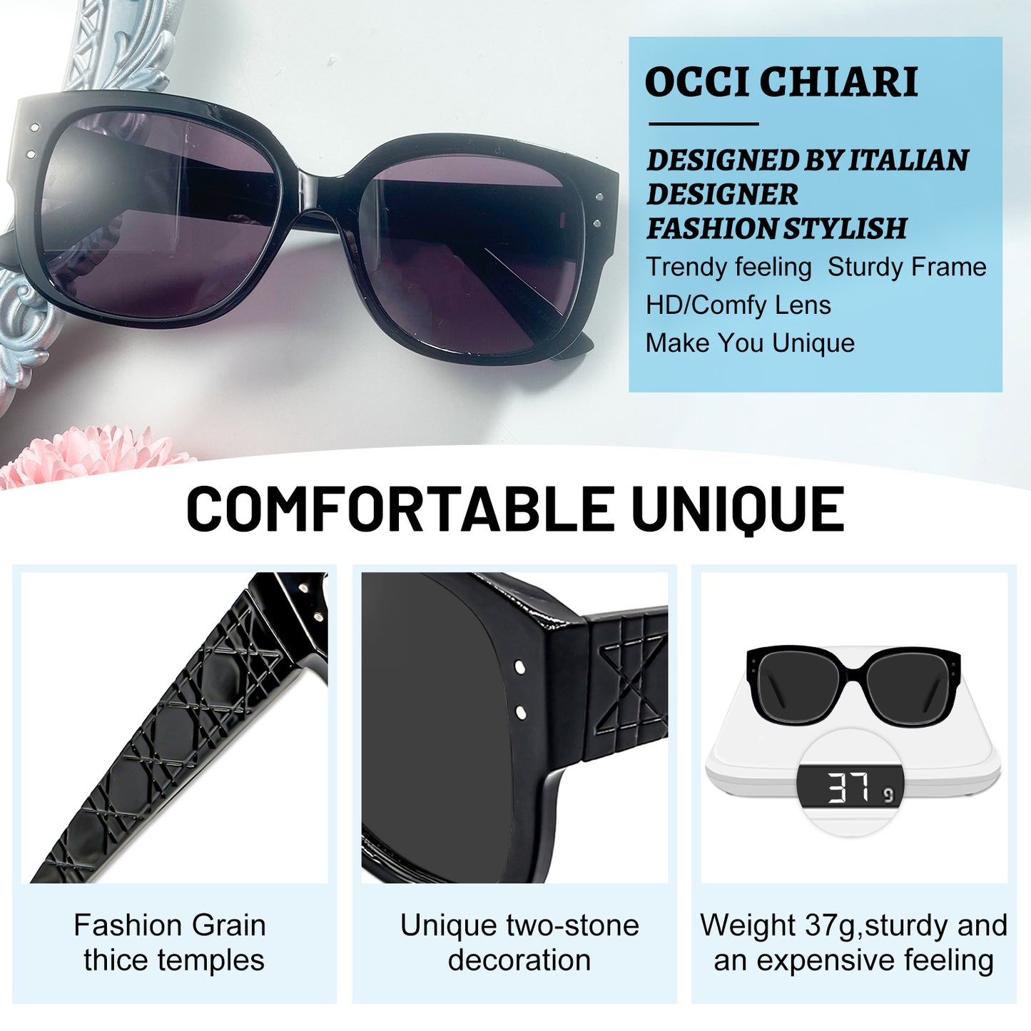 OCCI CHIARI Oversized Sun Reading Glasses Fashion Shield Readers Outdoor Read OC5085SR