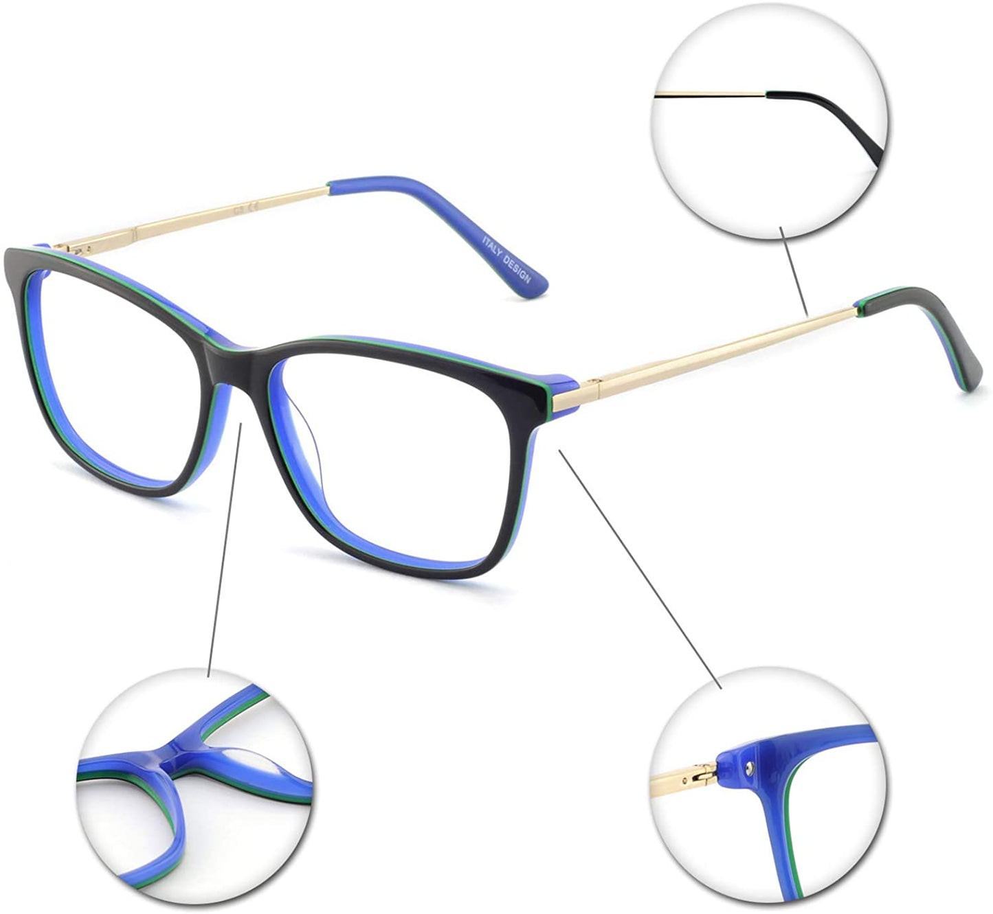 Women Anti-blue Light Rectangular Computer Eyeglasses Frame