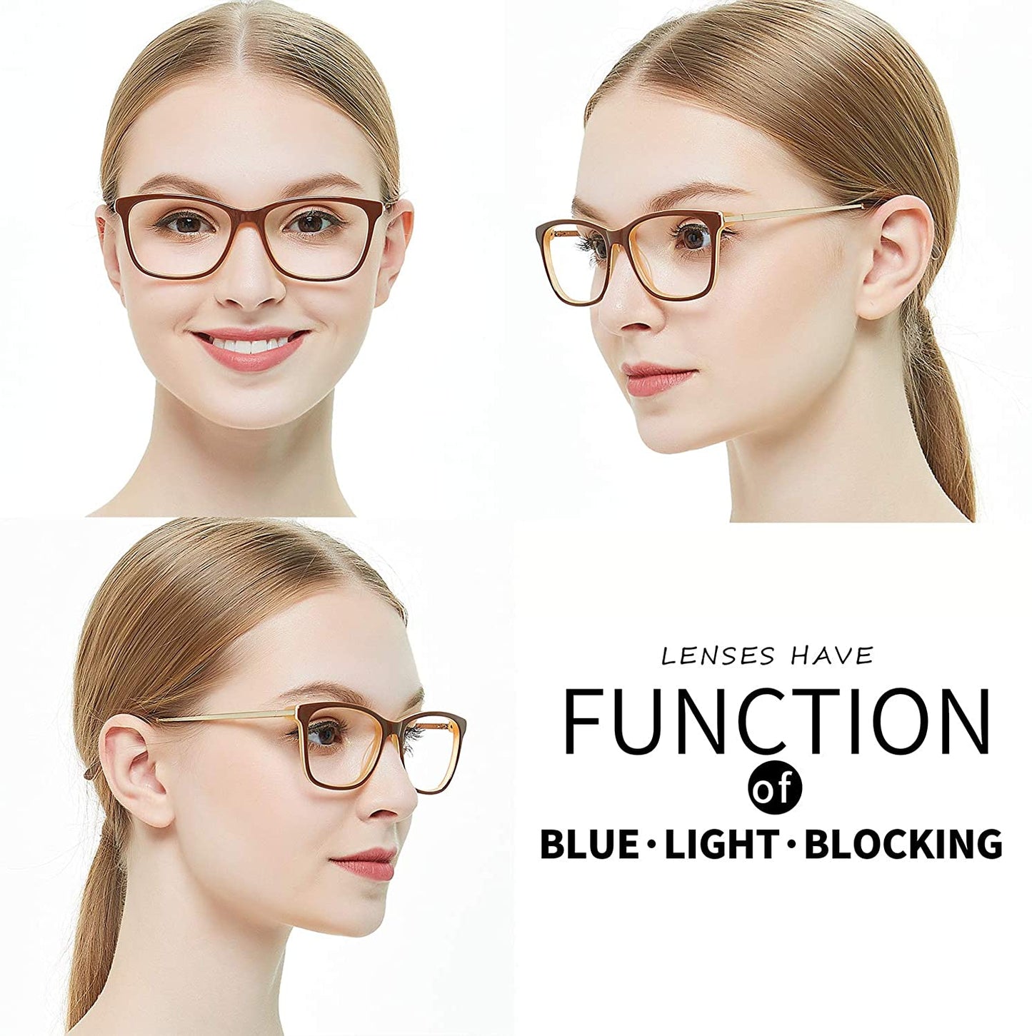 Women Anti-blue Light Rectangular Computer Eyeglasses Frame