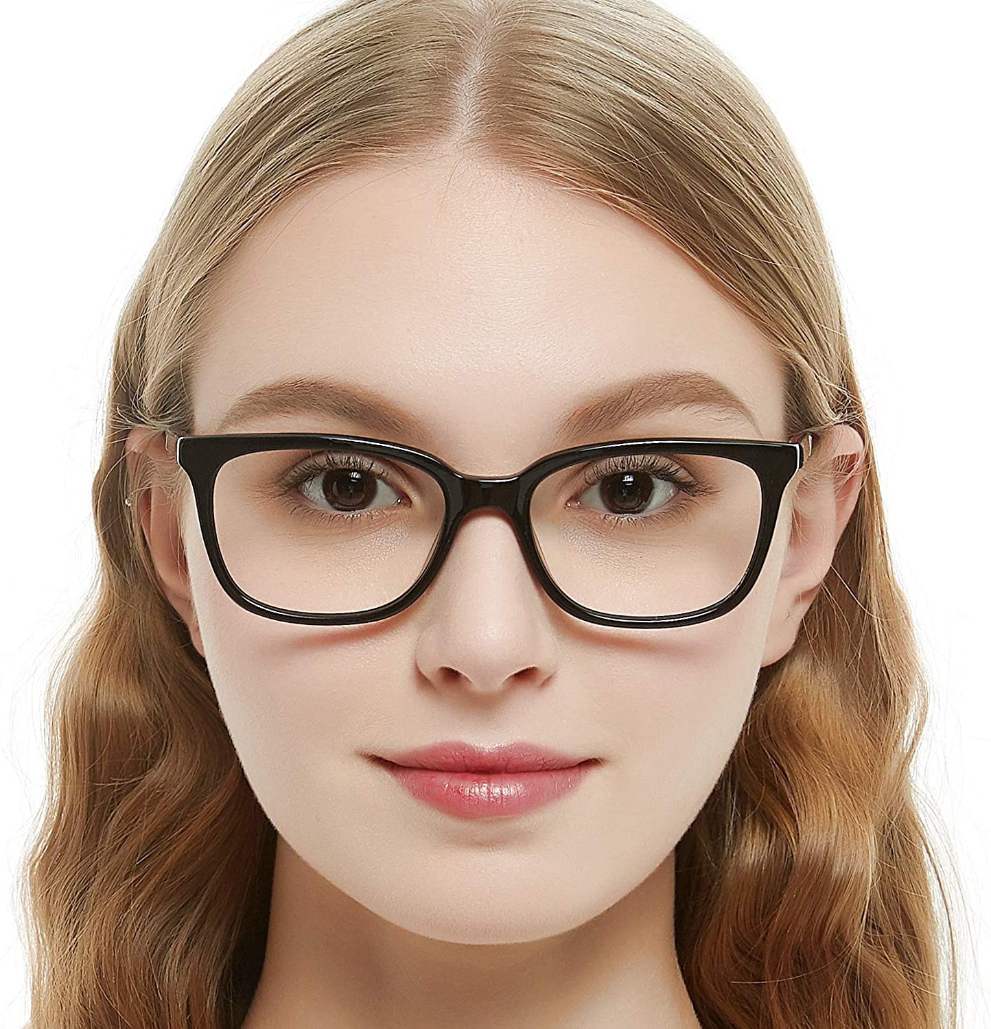 Women Rectangle Stylish prescription Eyewear Frame-black-red