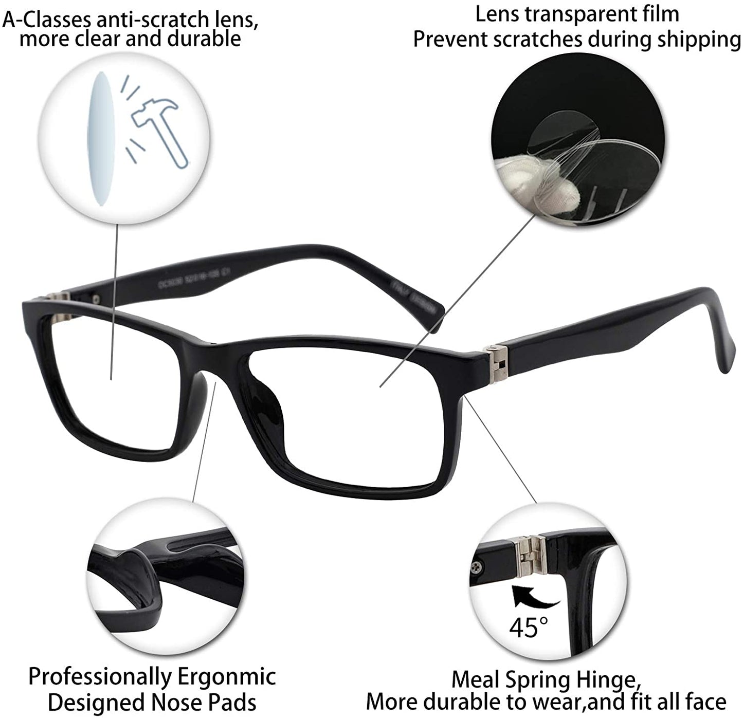 OCCI CHIARI Reading Glasses For Men Eye Reader Spring Hinge