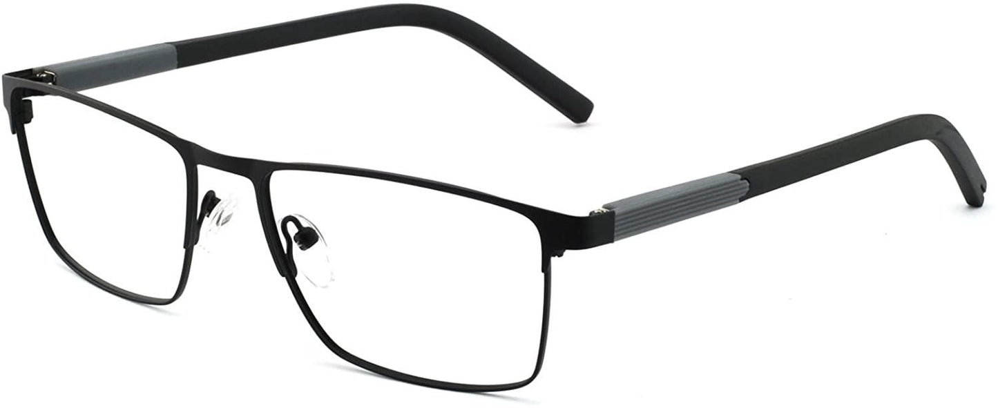 OCCI CHIARI Mens Rectangle Full-Rim Metal Black Prescription Clear Optical Glasses - Occichiari 