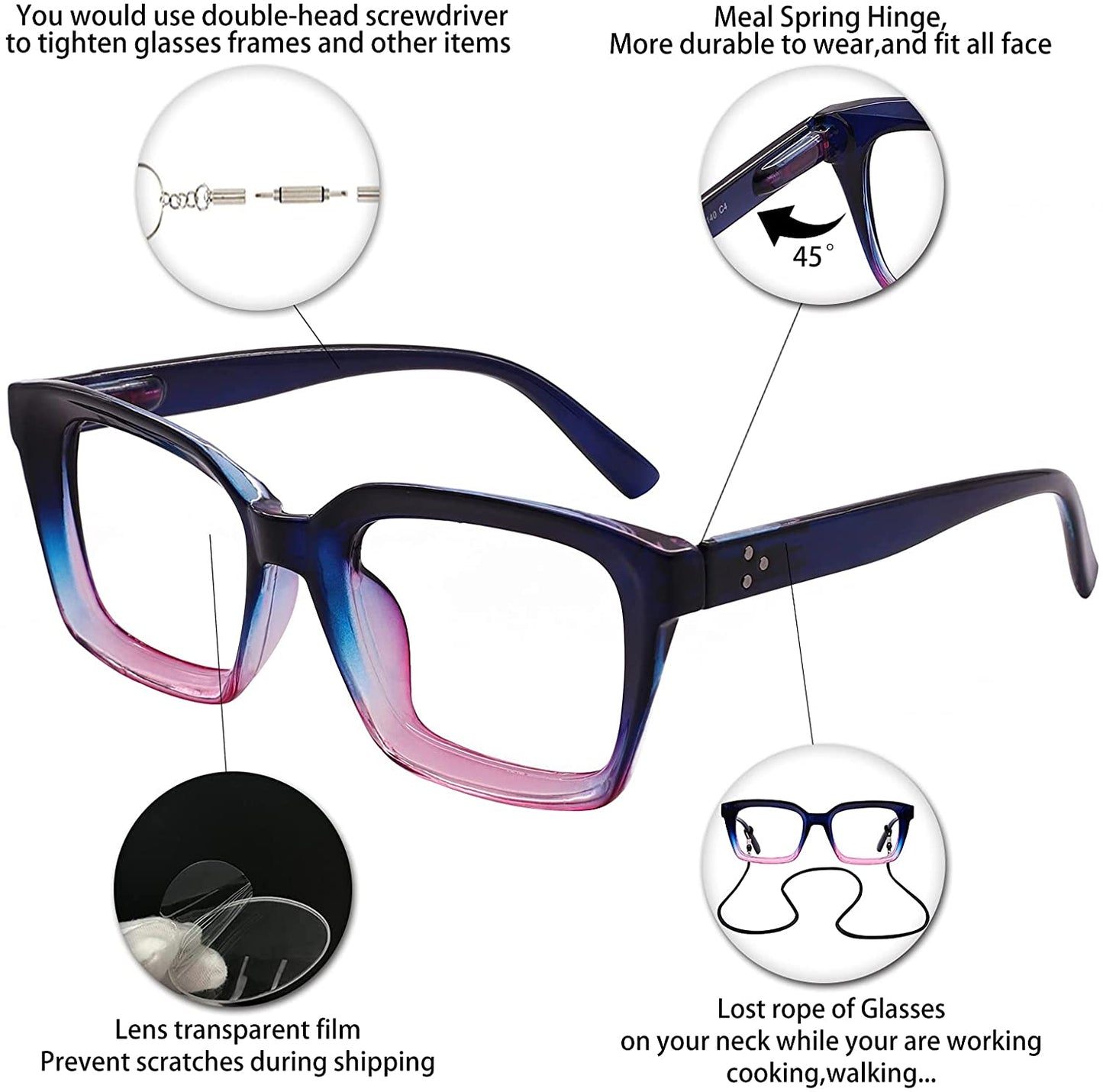 Oversized Reading Glasses for Women Designer Reader 1.0-4.0