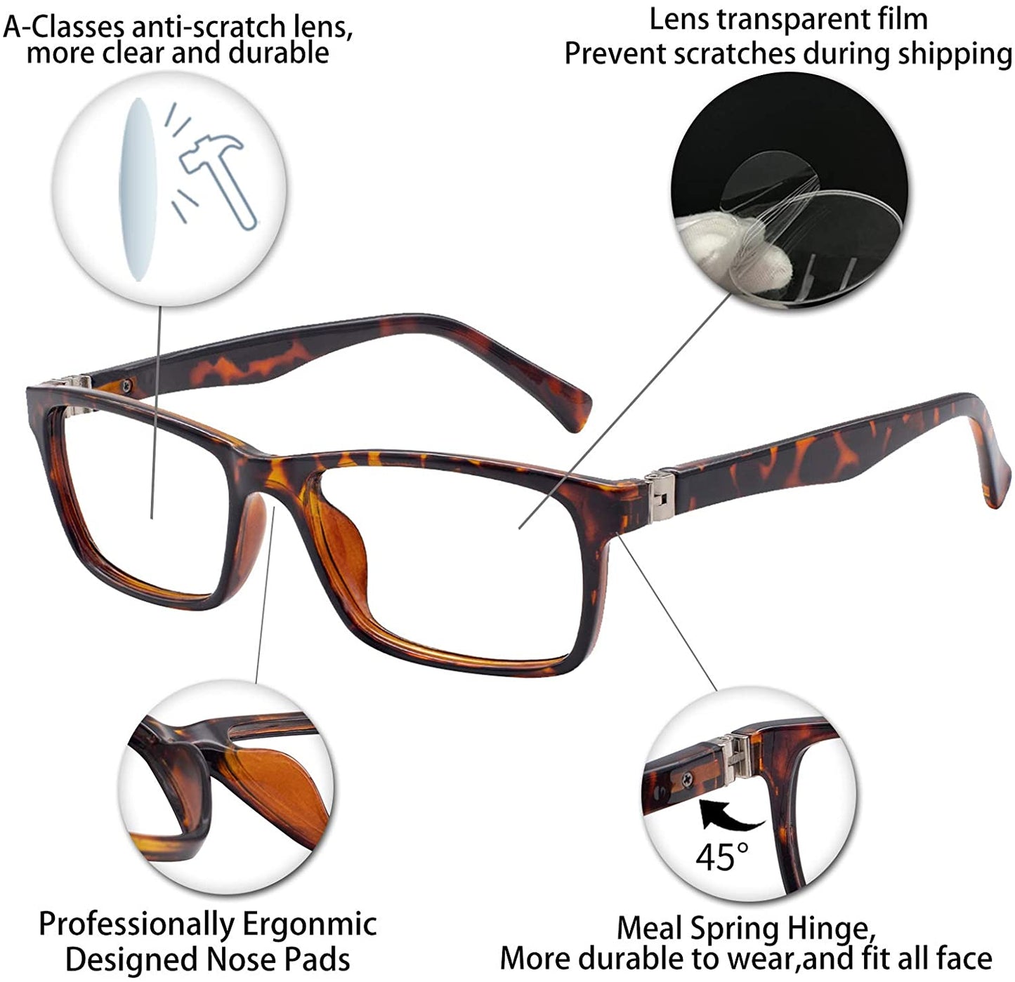 OCCI CHIARI Reading Glasses For Men Eye Reader Spring Hinge