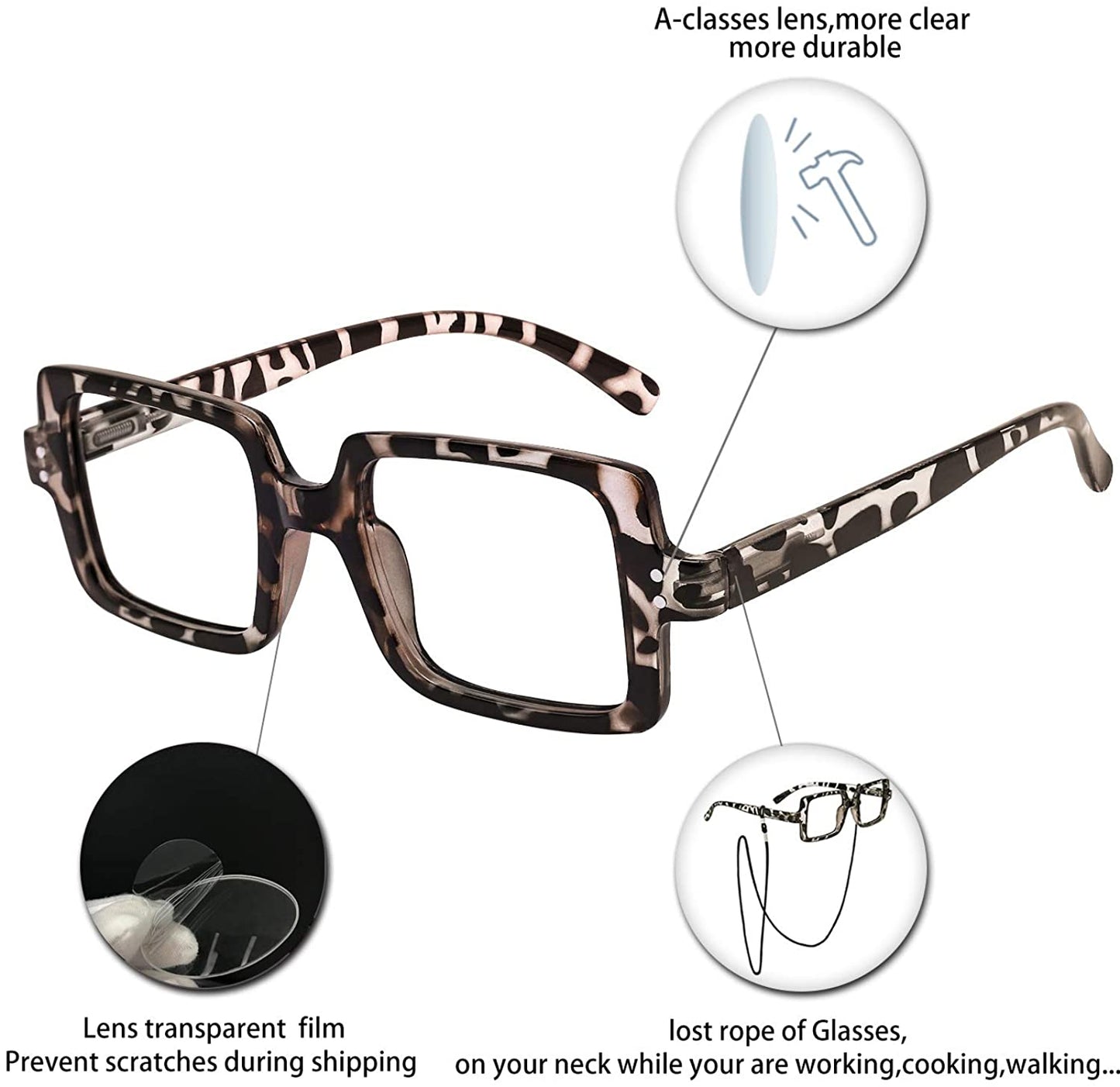 OCCI CHIARI Reading Glasses for Women Trendy Reader