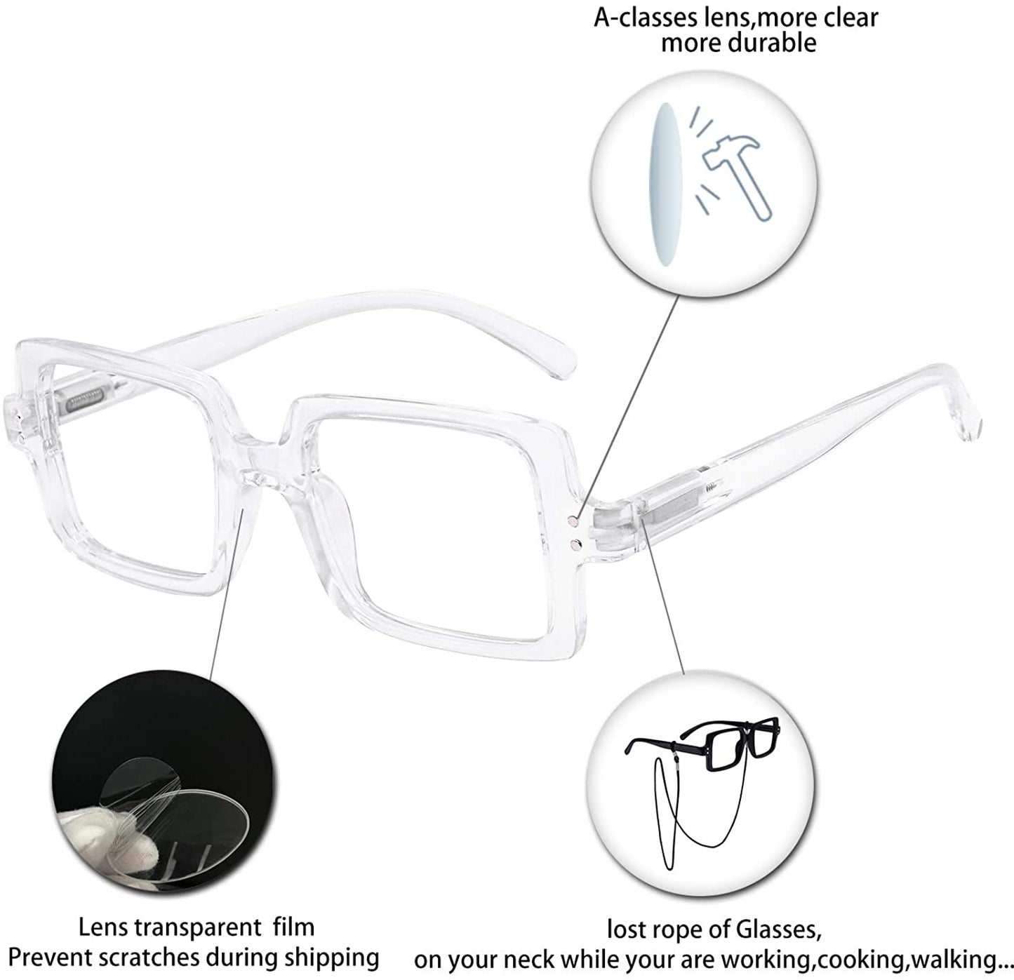 OCCI CHIARI Reading Glasses for Women Trendy Reader