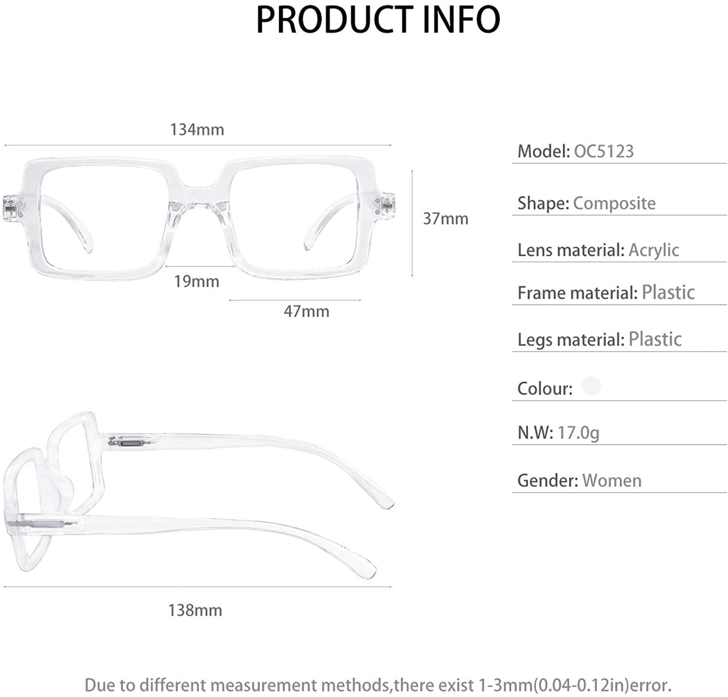 OCCI CHIARI Reading Glasses for Women Trendy Reader