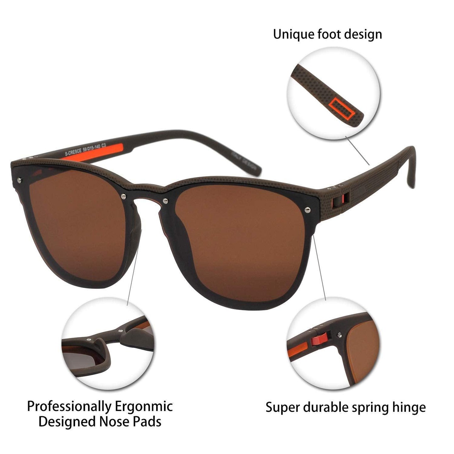 Mens Polarized UV 400 Protection Sport Square Sunglasses for Men Fishing Driving OCCI CHIARI - Occichiari 