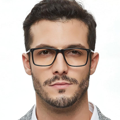 Men's Eyewear Frames Large Rectangular Eyeglasses Fashion Clear Glasses - Occichiari 